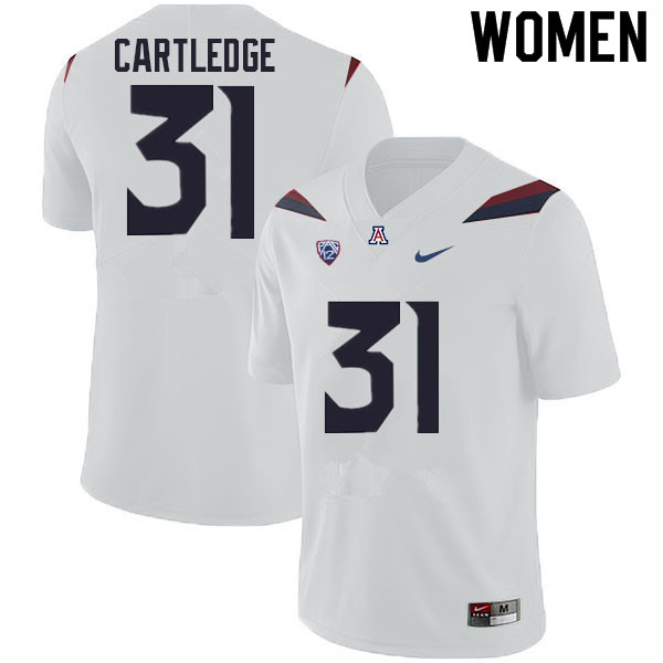 Women #31 Trey Cartledge Arizona Wildcats College Football Jerseys Sale-White